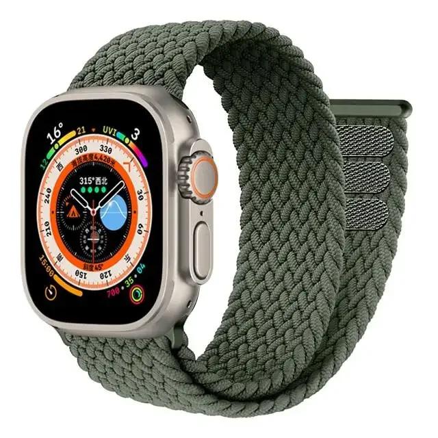 Braided Solo Loop For Apple watch Bands 40mm 44mm 49mm 45mm 41mm 38mm 42mm Elastic bracelet iWatch series 9 8 7 se Ultra 2 Strap