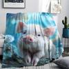 Pig Print Flannel Blanket, High quality Comfortable for All Seasons, Home Decor, Warmth and Comfort, Perfect for Christmas Gifts