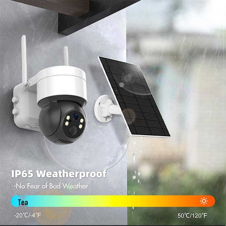 Tuya 3MP Solar-Powered Outdoor WiFi IP65 Waterproof PTZ Dome Camera