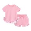 Summer Girls' Suit Children's Short-sleeved Lace Top Shorts Two-piece Set