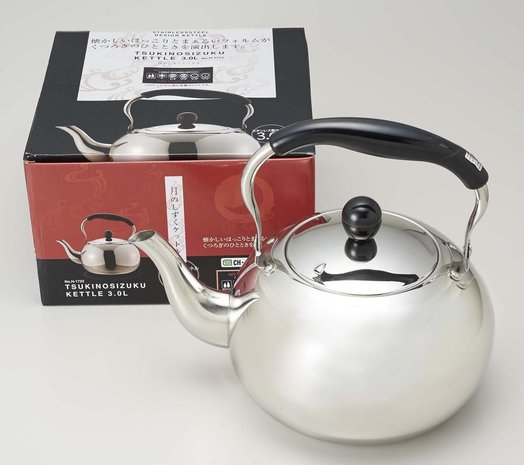 Pearl Metal Kettle IH Compatible Stainless Steel Moon Drop 3.0L H-1723