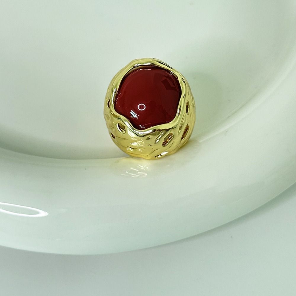 Round Shape Geometric Hollow Ring Hollow Design Personality Ring  Wedding Accessory
