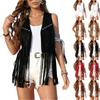 Fashionable Women's Tassel Vest, Faux Suede Sleeveless Jacket, Coat.