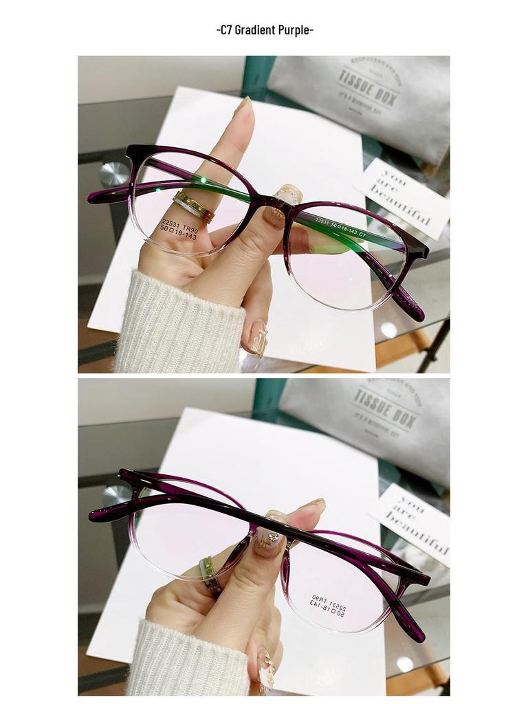 TR90 Ultralight Women's Myopia Glasses: Retro Oval Frame for Small Faces