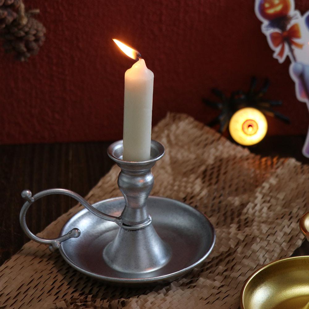 With Handle Round Single-head Candlestick Anti Slip Handheld Candle Holder  Wedding