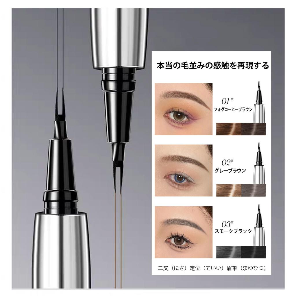 Aopoka Waterproof Eyebrow Waterproof and Easy to Available in 3 Colors Two-Prong Pencil, Long-Lasting Sweat-Proof, Long-Lasting, Natural-Looking