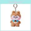 Bedårande koreansk plysch mini docka nyckelring mjuk pp bomull söta tecknade berlocker present
