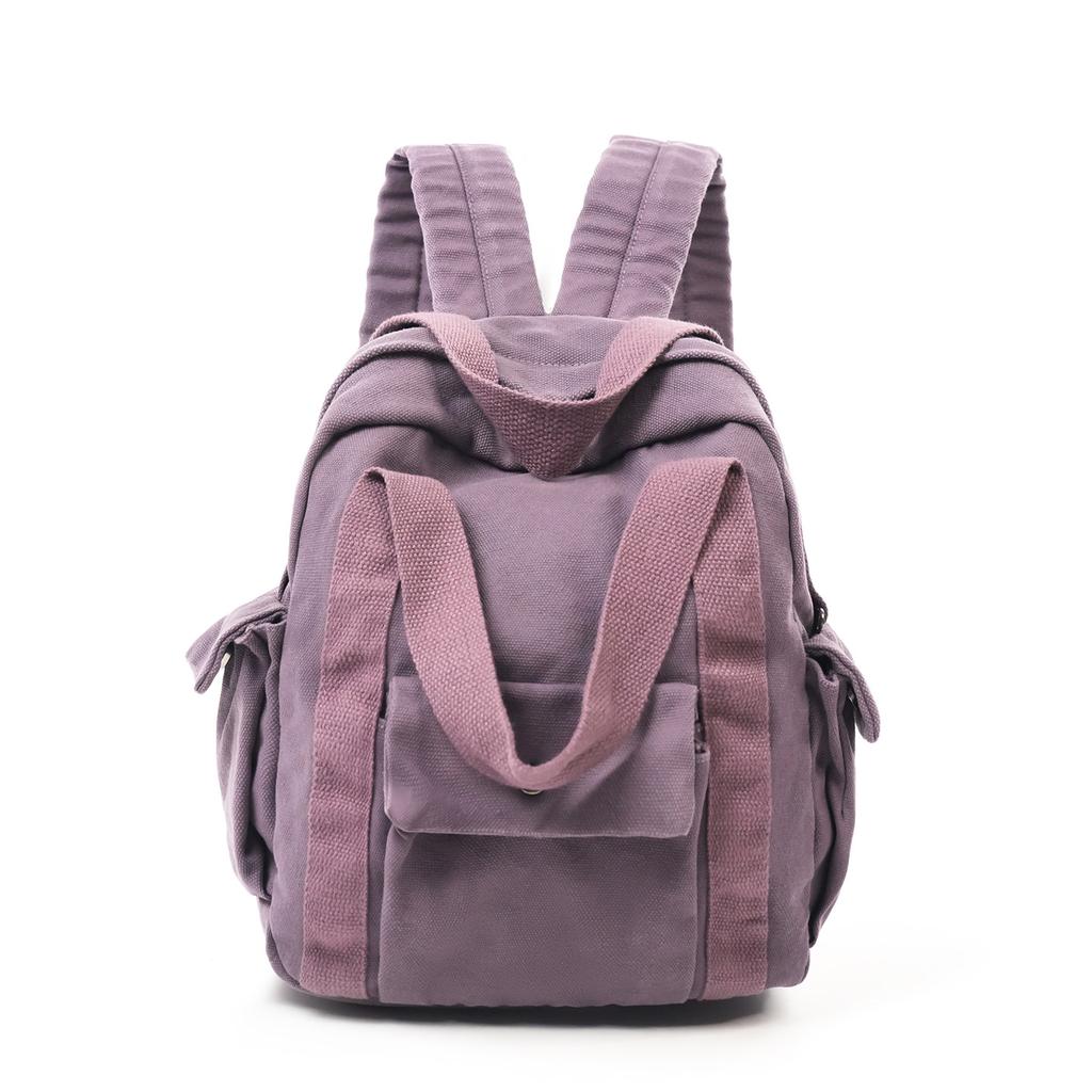 Super Mini Canvas Small Backpack Women's Lightweight Mobile Phone Bag Leisure Travel Student Small Backpack Tide