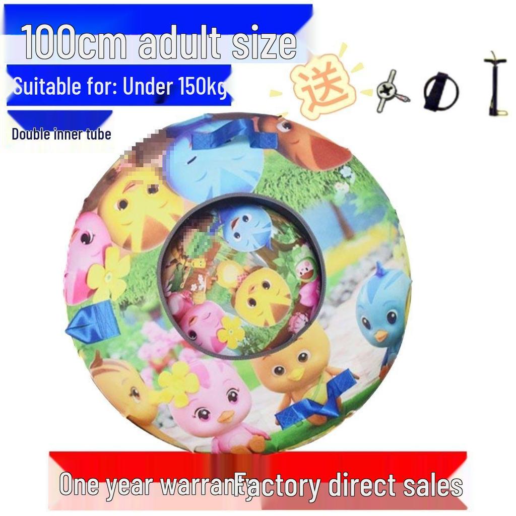 Durable Inflatable Snow Tube with Anti-Collision Features - Seven-Color for Adults and Kids