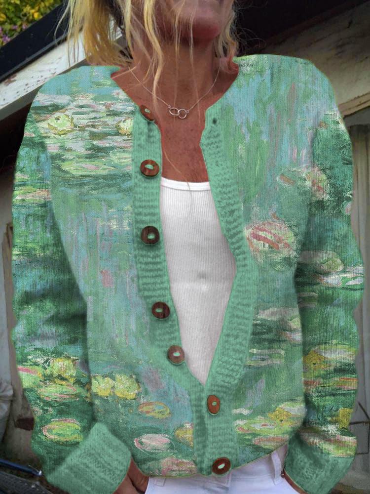 2026 foreign trade new 3D digital printing cardigan knitted jacket women's clothing early spring and autumn factory wholesale