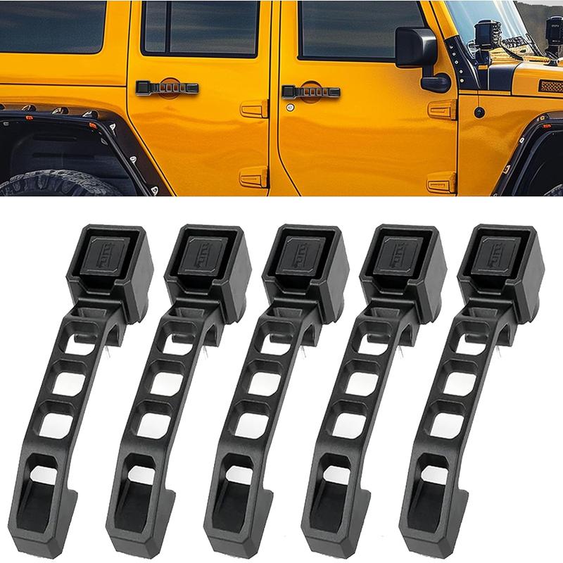 Exterior Door Handle Tailgate Handle FOR 2007-2018 Jeep Wrangler JK/JKU Black Duty Post-Modern Mechanical Style 5Pcs