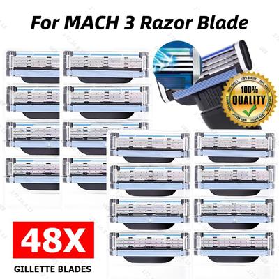 Stainless Steel Men Razor Blades 3 Layer Classic Manual Beard Shaver Razors Blades for Gillette Mach 3 Vintage Razor Accessories