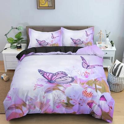Beautiful Butterfly Soft Cozy Comfortable Duvet Quilt Cover Pillowcase Bedding Set Children Bedroom Decoration Home Textile