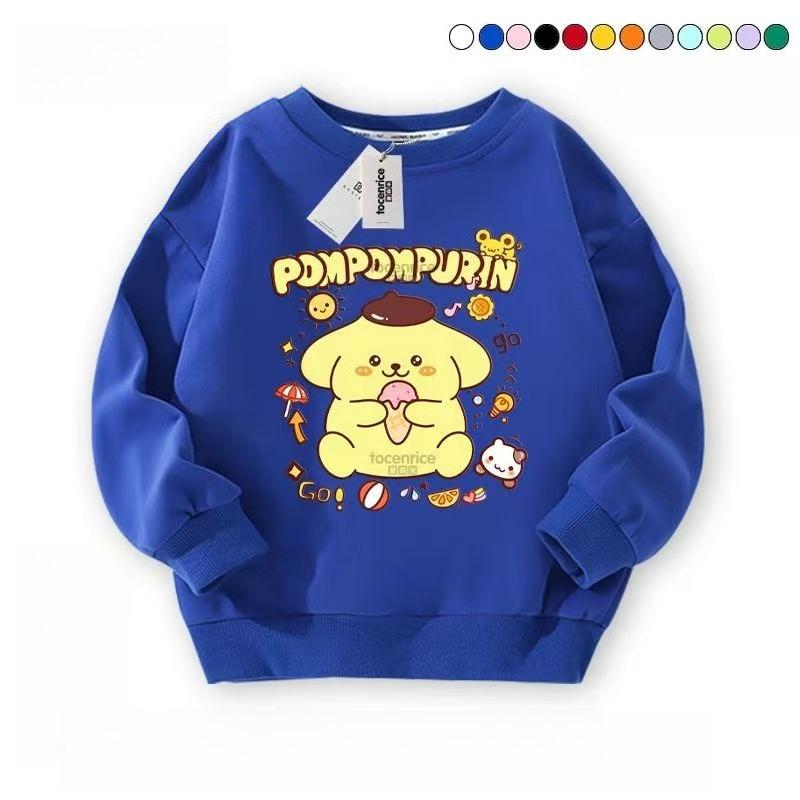 Girls' Top Kids Pudding Dog Printed Pullover Autumn Fashion Long Sleeve T-Shirt