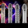 Gjenbrukbar Clear Penis Extension Sleeve Girth Enhancer Delay Ejaculation Sexleketøy