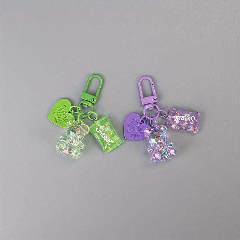 Cartoon Heart Bear Animal Candy Keychain Key Ring For Friend Lovers Cute Creative Bag Car Earphone Box Key Accessories