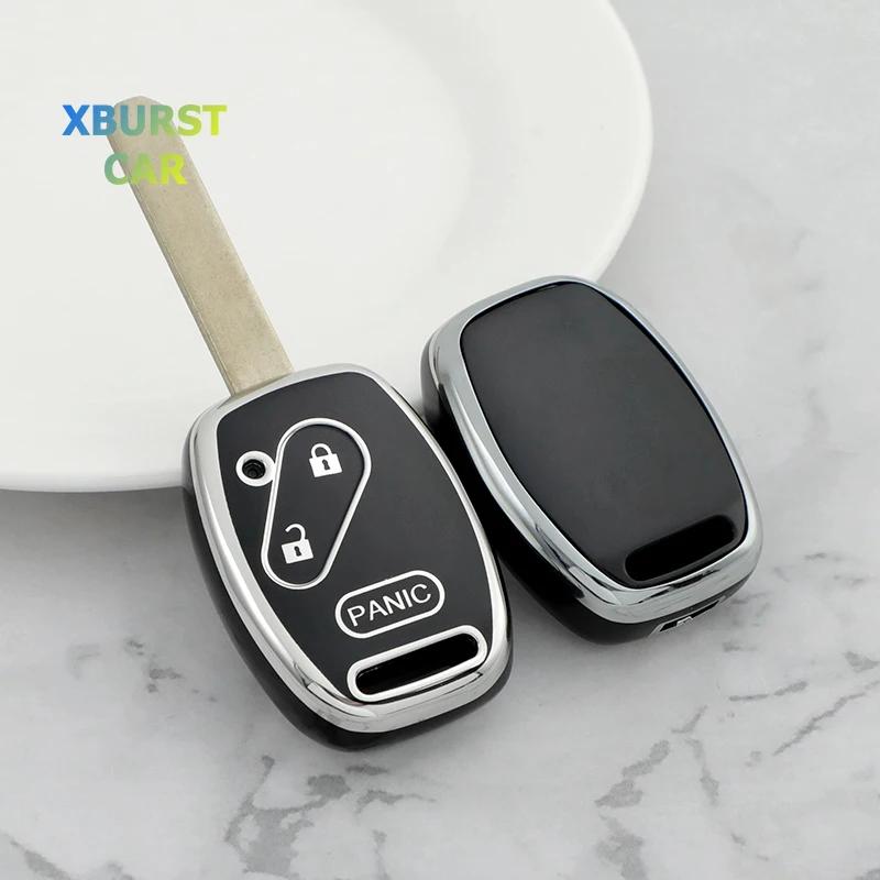 For Honda Accord Civic Fit Freed Stepwgn Cr-V 2/3/4 Buttons Tpu Car Key Case Cover Keyless Fob Shell Holder Protector