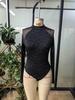 2025 European & American Shiny Patchwork Mesh Bodysuit T-shirt
