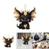 Car Decor Acrylic Flat Surface Black Dragon Pendant With Cartoon Style For Vehicle Interior Enhancement