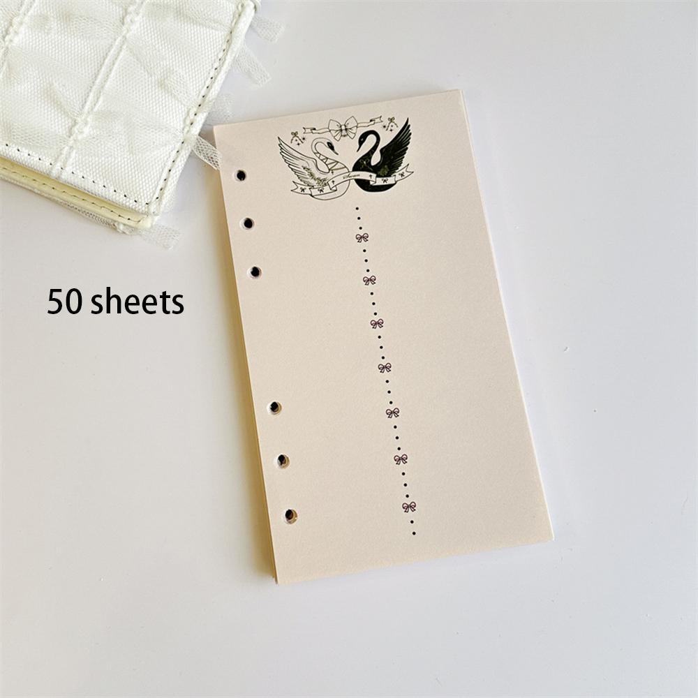 

50 sheets Ballet Style Black and White Swan Week Plan Todo Inside Page, Ribbon Dance Shoes A6 Replacement Core