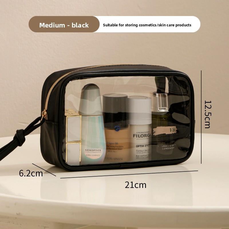 Portable Travel Toiletry Bag With Transparent Pvc Material And Large Capacity For Cosmetic Storage