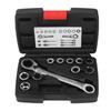 Ratchet Wrench Reversible 14 19mm 72 Tooth 12 Point Double Box End Ratcheting Wrench with 10 Replacement Heads