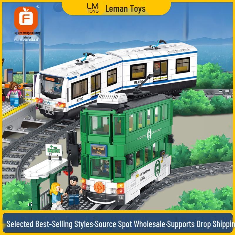 Popular Children's Educational Subway Train Model Building Blocks Toy Set