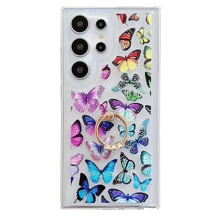 

Чехол для телефона Samsung Galaxy S23 Ultra с подставкой и рисунком бабочки, чехол для подушки безопасности из ТПУ