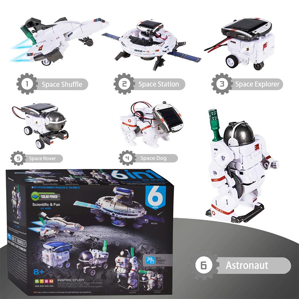 6 In 1 Solar Robot Kit DIY Space Robot Science Building Toys Educational Learning Robot Toys For Boys Girls