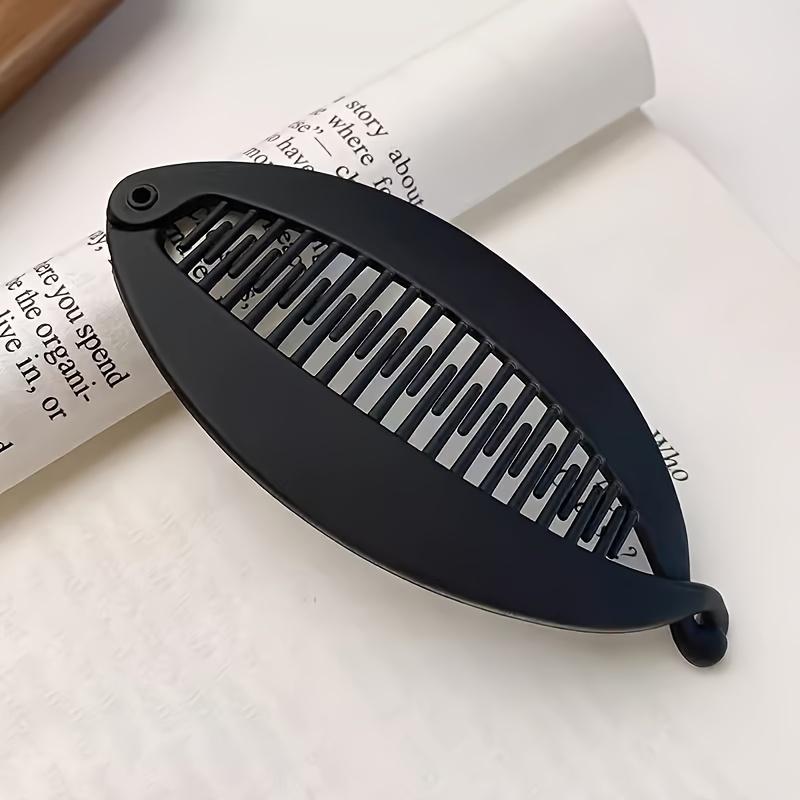 Elegant Bamboo Hair Clip Single Plastic Elliptical, Lace Design Suitable for Ages 14 and Up