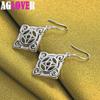 925 Sterling Silver Geometric Pattern Drop Earring Jewelry