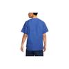 Nike SB Solid Color Single-Breasted Logo Embroidery Slim-Fit Straight-Cut Short-Sleeve Baseball Jacket Unisex Outerwear Blue DQ6283-455