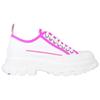 (WMNS) Alexander McQueen Tread Slick Lace Up 'White Neon Pink' Women's 697074W4MV59895