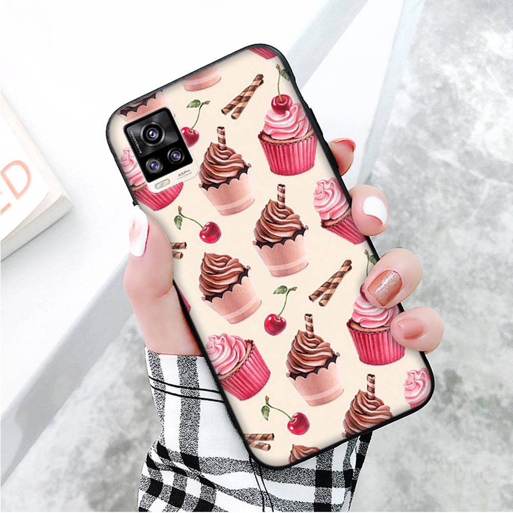 Black Case for Xiaomi Redmi 13C Note 9 iPhone XR 7 8 14 15 11 12 13 X XS Pro Max Samsung A25 S23 S24 FE Ultra Plus Cupcake
