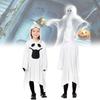 Bílý kostým Ducha pro děti s elegantními rukavicemi, ideální pro halloweenské oslavy