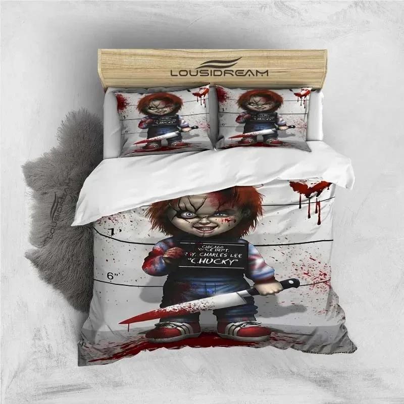 3D Print Horror Moive Halloween Bedding Set Double Twin King Duvet Cover Comforter Pillowcase Boys Girls Adults Bedroom