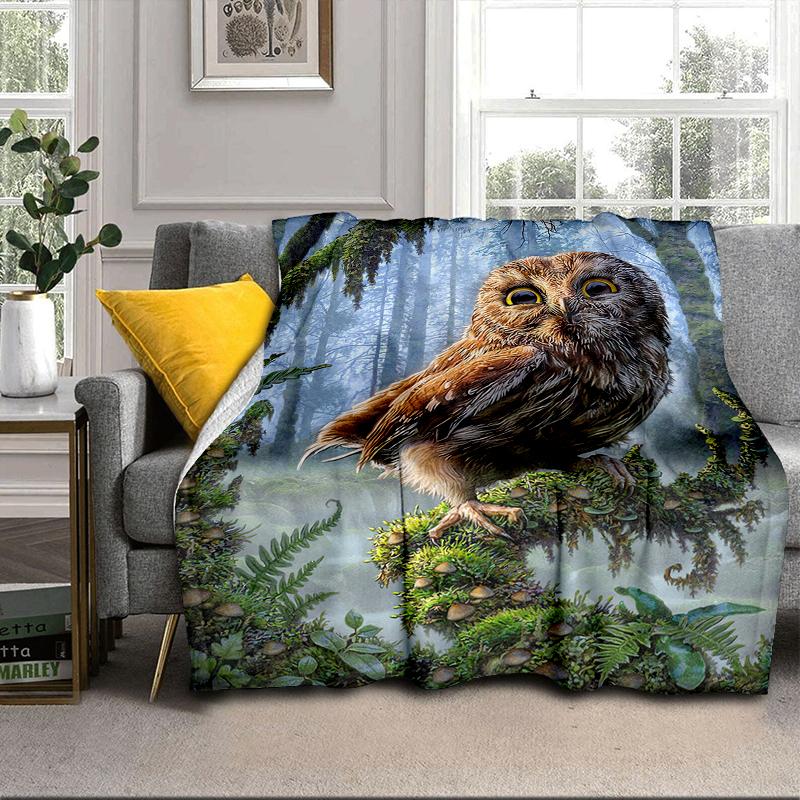 Mystical Forest Owl Blanket Flannel Blanket Throw Blanket Sofa Cover Blanket Soft Premium Blanket Picnic Blanket Tv Blanket Gifts
