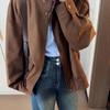 2025 Maillard Retro Brown Women’s Jacket – Spring/Autumn Korean Style Petite Short Coat