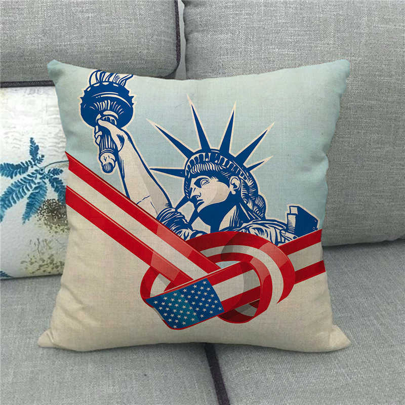 American Flag Declaration Of Independence Digital Printing Short Plush Pillow Covers For Sofa Office Cushion Cover Home Goods