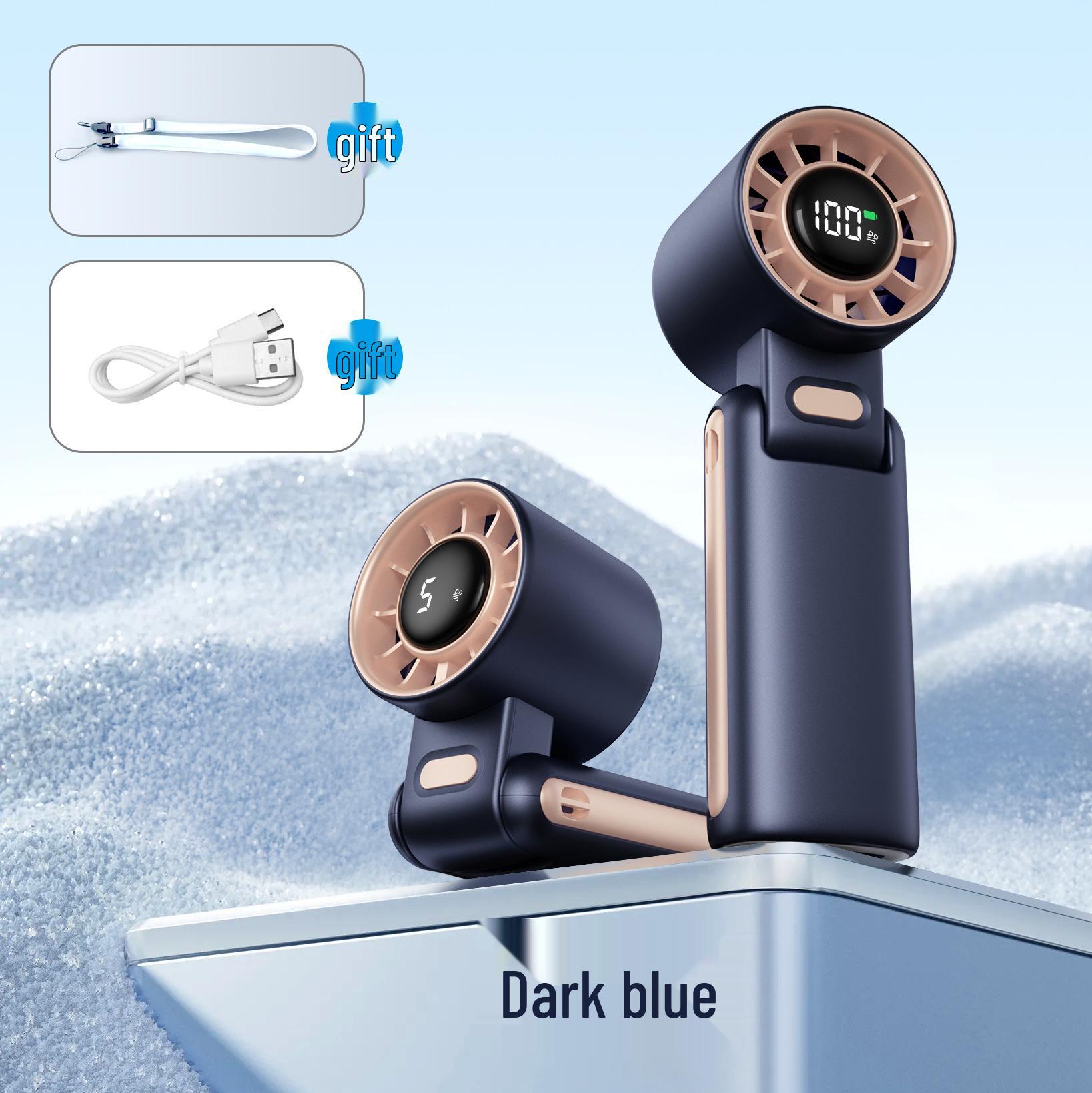 Portable Folding Neck Fan: Mini USB, Turbine Design, Long Battery Life 5000mAh