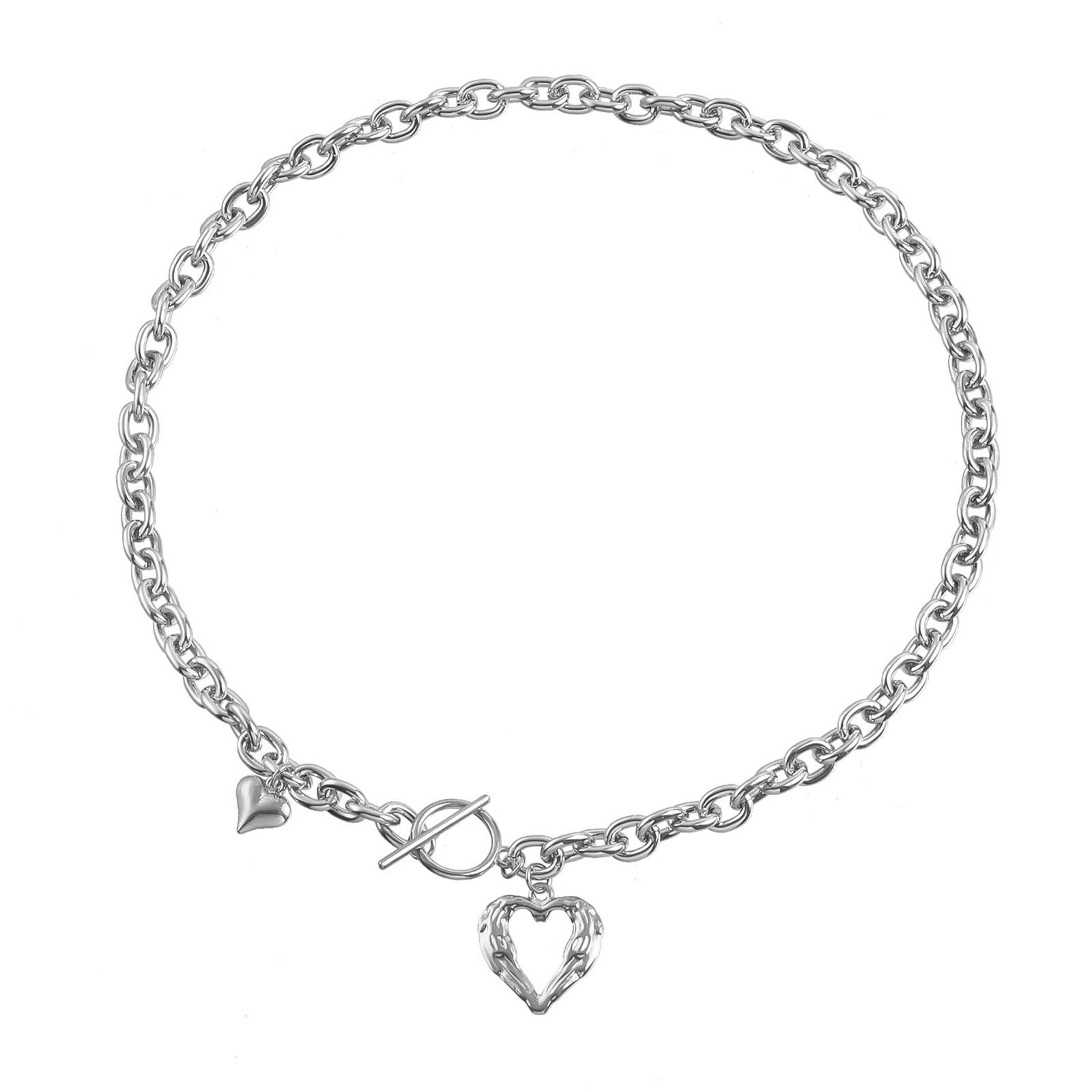 

Изысканное ожерелье с подвеской в виде сердца, модное ожерелье с сердцем с золотым или серебряным покрытием, ювелирное изделие для молодых женщин-модниц серебряный