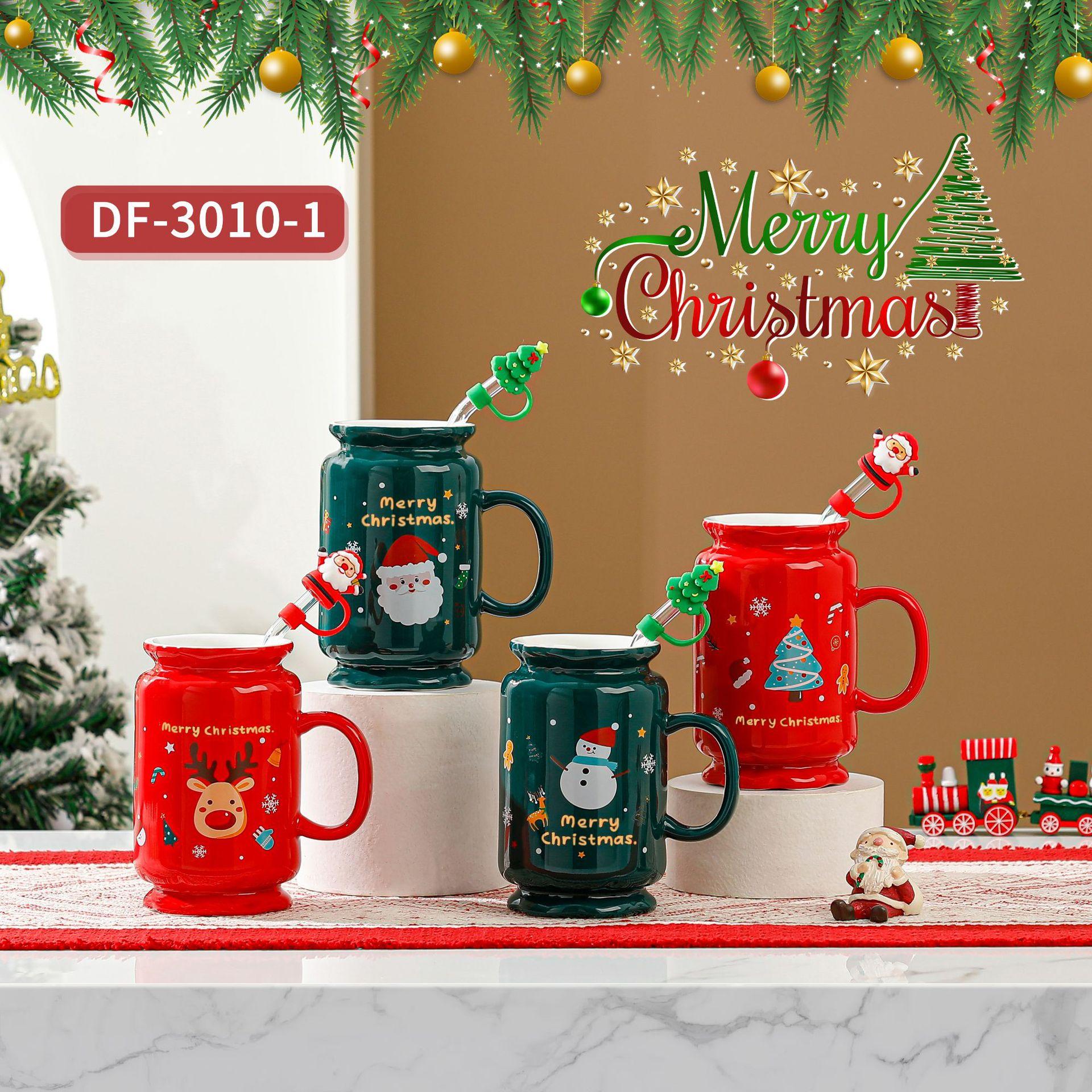 

Рождественский подарок, соломенная кружка, мультяшная кружка с ручкой, большая емкость, простой набор, керамическая кружка, термостойкая кружка для воды 450ML