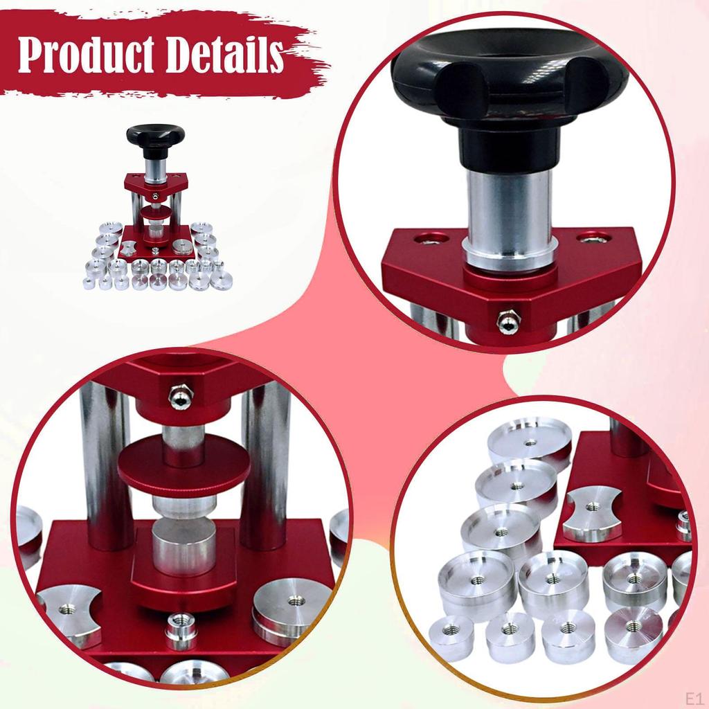 Watch Press Tool Set Back Case Closer with Aluminum Dies, Watchmaker Repair Kit,