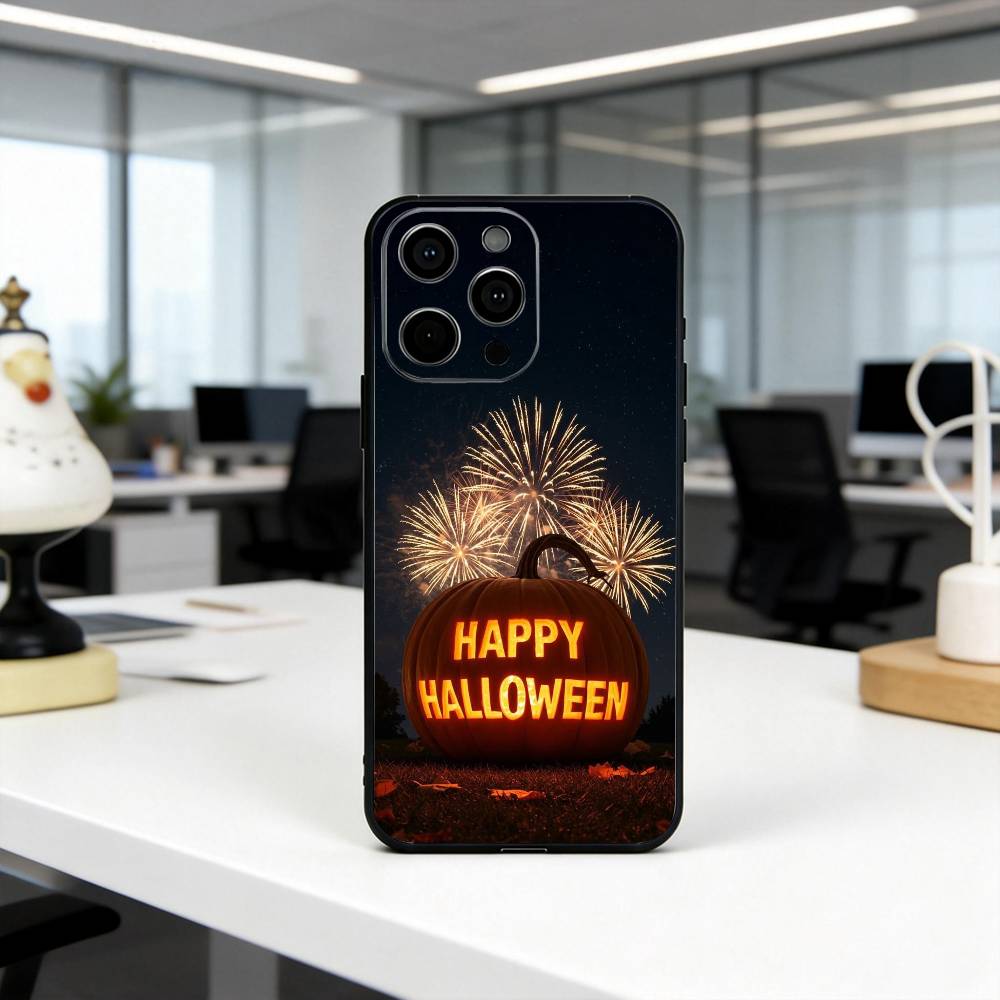 

Happy H-Halloween HH Phone Case For iPhone 17,16,15,14,13,12,11 Plus,Pro Max,XS,Soft Silicone Black Cover iPhone15plus