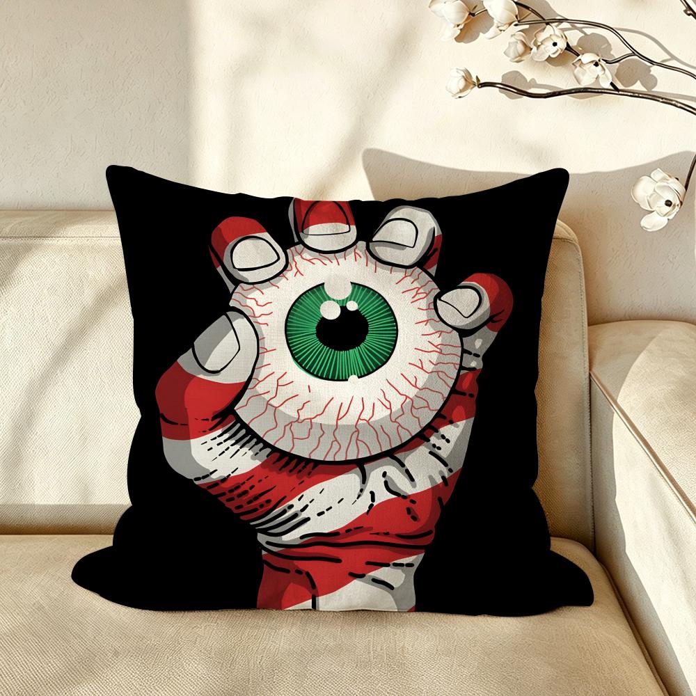Art LLowbrow AArt EEyeball Cushion Cover Pillow Case Antidustmite Pillowcase Silky Short Plush Sofa Cushion Cover hot