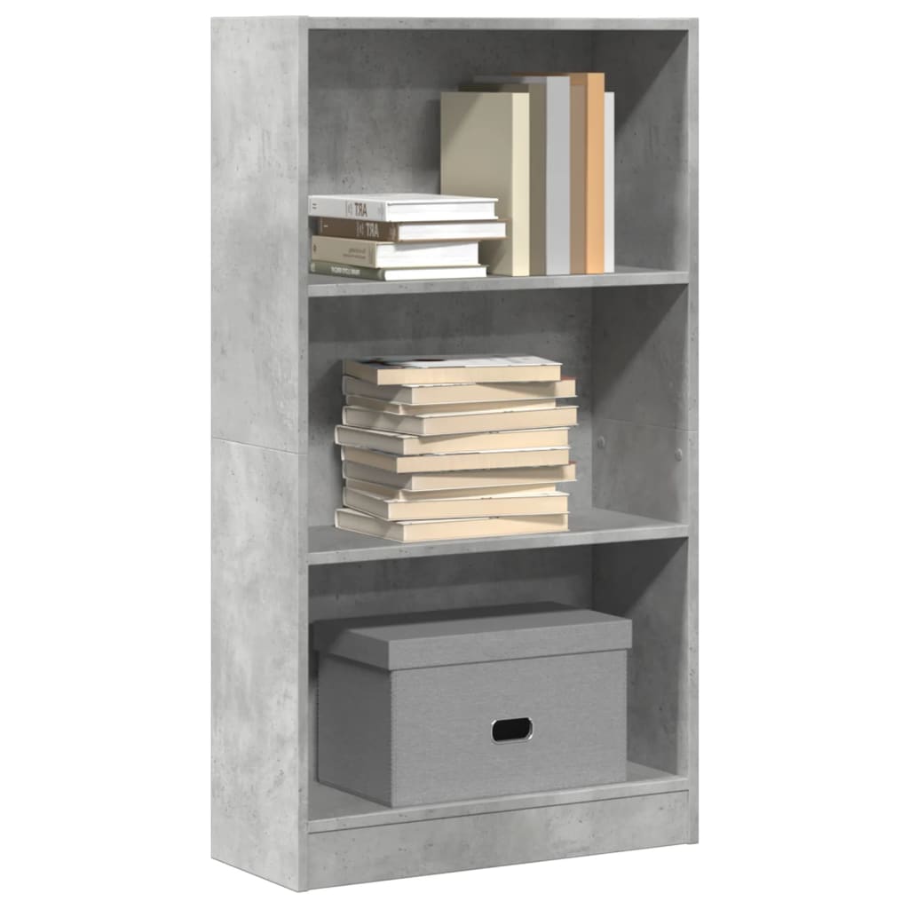 Bookshelf Concrete Grey 60 x 24 x 109 cm Engineered Wood