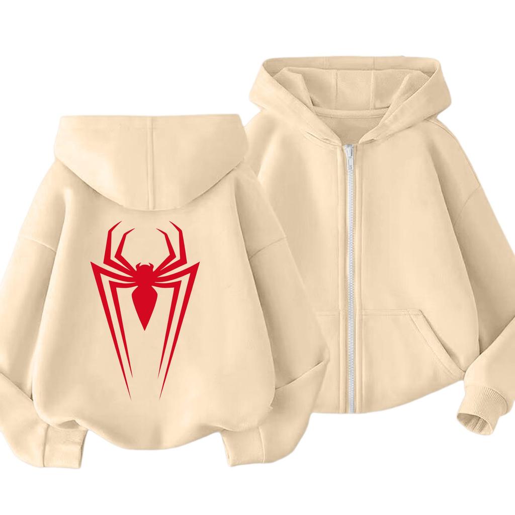 Kids Hooded Pullover Long Sleeve Jacket Trendy Outerwear for Boys and Girls