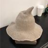 Wool Witch Hat Solid Color Halloween Hat Simple Wool Bucket Hat  Women