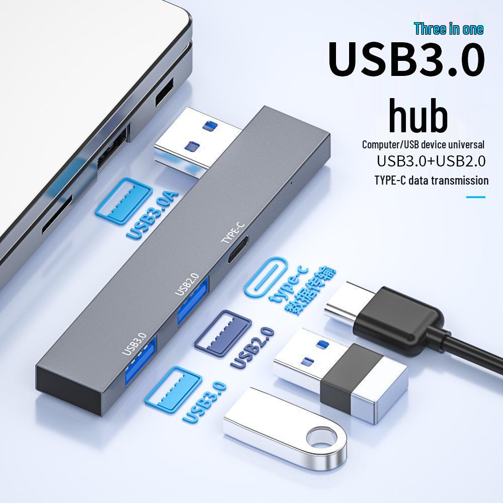 DM05 USB-C Docking Station with Side-Plug, USB 3.0 Hub, and SD/TF Card Reader