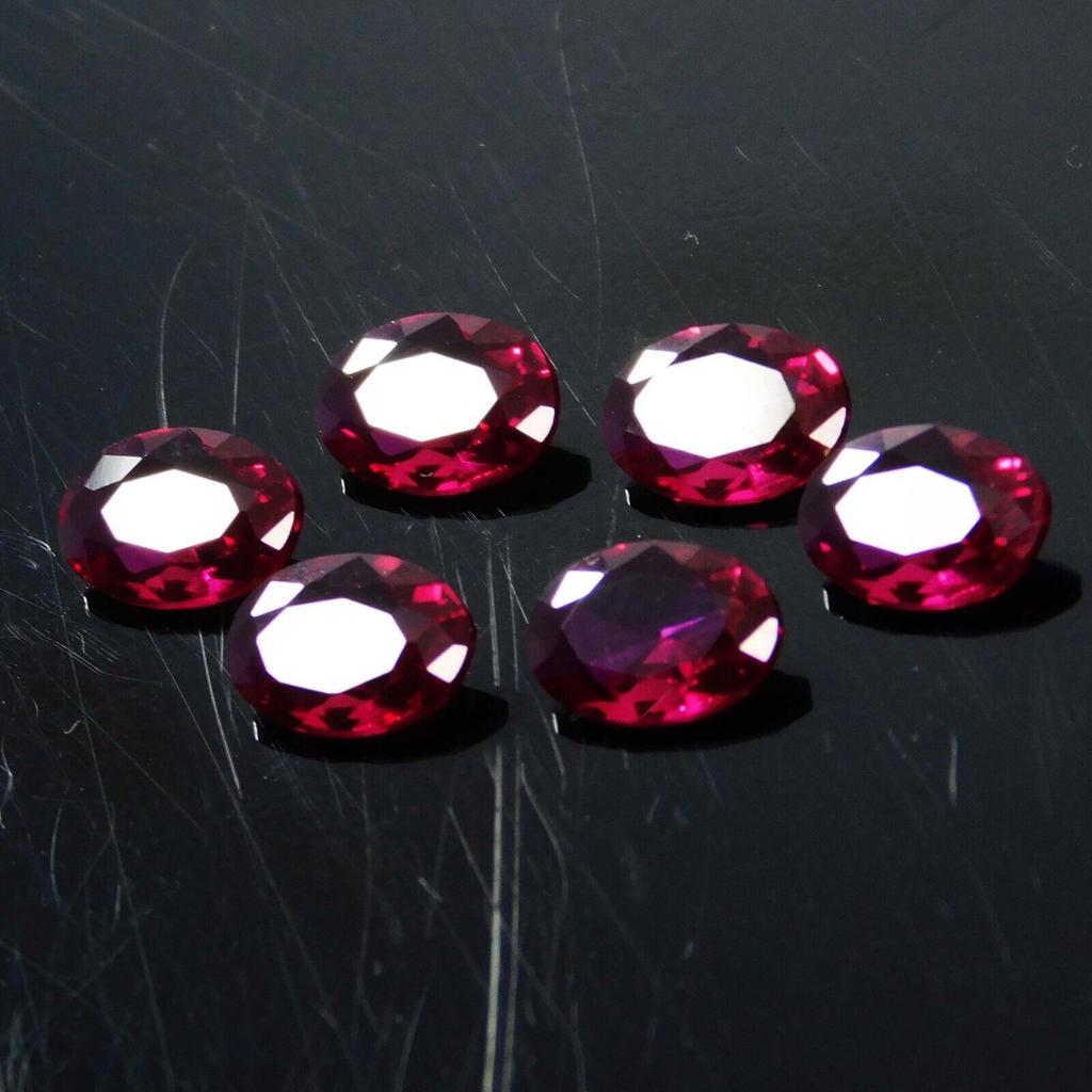 6 Pcs Natural Ruby Red Oval Cut CERTIFIED 7x5 mm Loose Gemstone Gift For Him Ys-13369